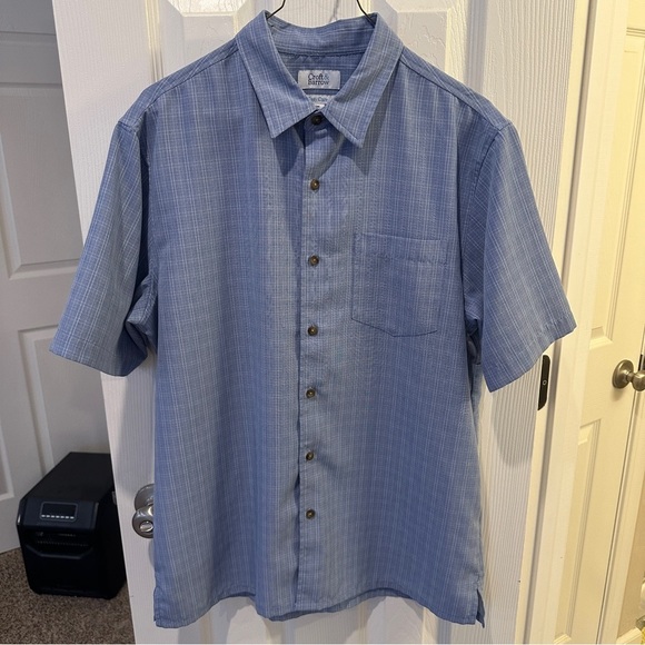 croft & barrow Other - Croft & Barrow Men's Blue Pattern Short Sleeve Shirt Size M Loose Fit